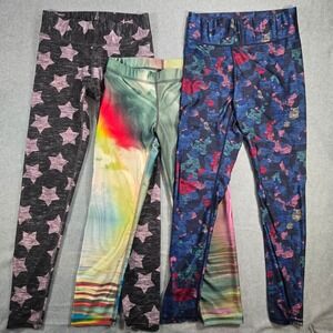 Terez Leggings Lot 3 Pairs Women Medium Stars Rainbow Camo Activewear Bundle